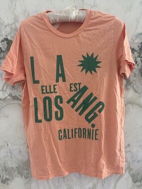 Clare V. Peach Top with Cream Ribbon Detail